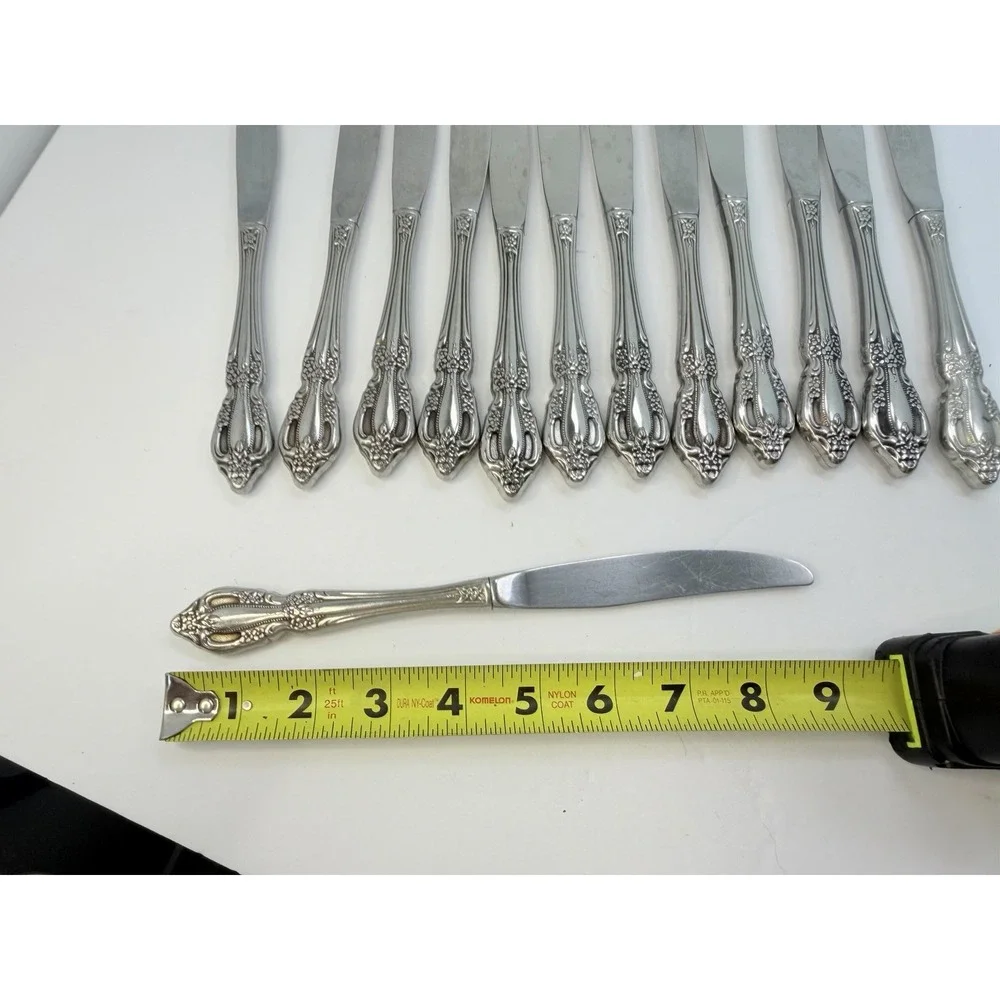 13 Dinner Knives Oneida Raphael Distinction Deluxe Stainless Steel Knife 9